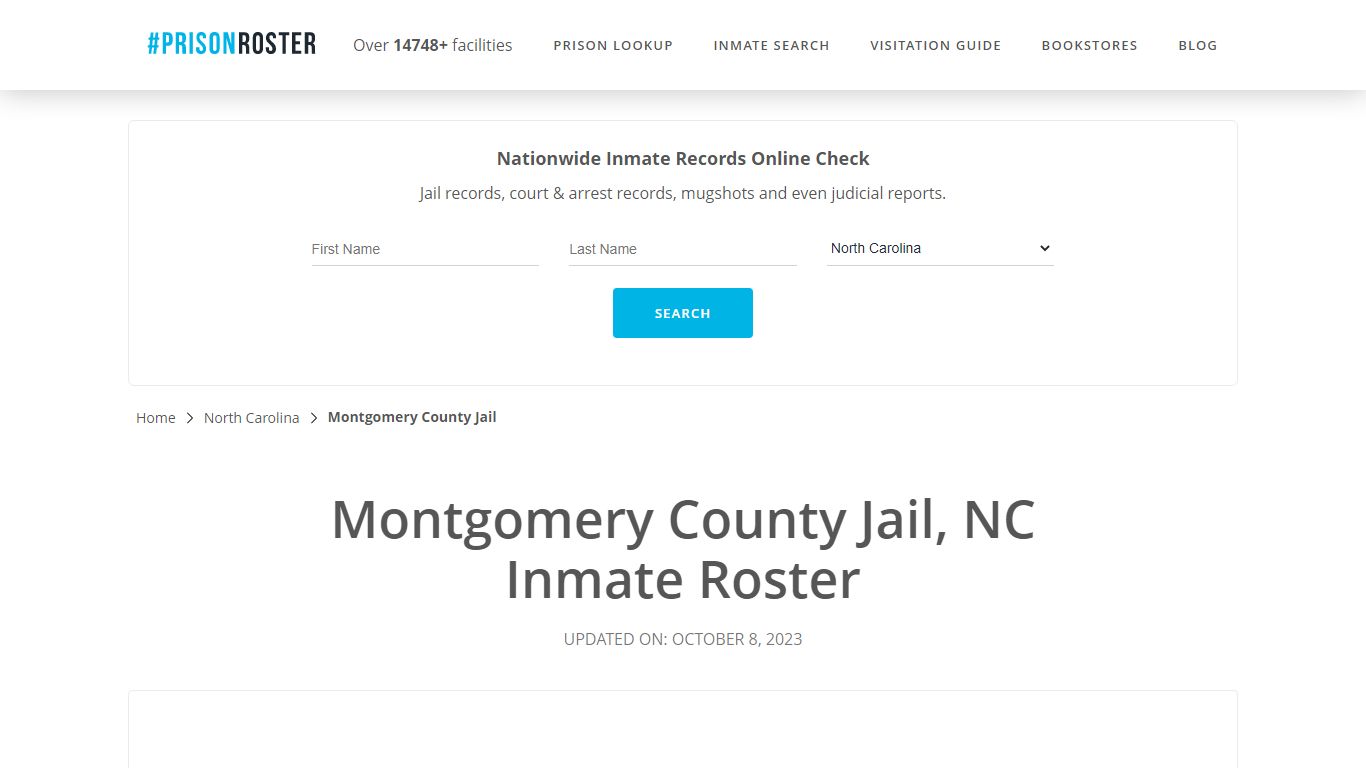 Montgomery County Jail, NC Inmate Roster - Prisonroster